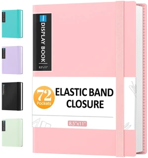 72 Pocket Binder with Plastic Sleeves, Portfolio Display Book, 8.5x11 with Elastic Band, 144 Pages Presentation Binder, Art Portfolio Document Folder with Clear Sheet Protectors for Office School 72 Pocket Binder with Plastic Sleeves, Portfolio Display Book, 8.5x11 with Elastic Band, 144 Pages Presentation Binder, Art Portfolio Document Folder with Clear Sheet Protectors for Office School