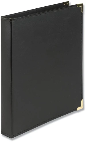 Leather Binder, Classic Collection, 3 Ring, Executive Presentation Portfolio, 1 Inch (Holds 200 Sheets), Brass Round Ring, Black Leather Binder, Classic Collection, 3 Ring, Executive Presentation Portfolio, 1 Inch (Holds 200 Sheets), Brass Round Ring, Black