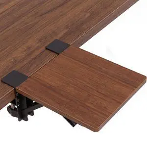 Ergonomic Desk Extender Tray, 9.5"x9.1" Table Mount Arm Wrist Rest Shelf, 90° Foldable Elbow Support, Clamp on Computer Arm Rest for Desk, Office & Home Use, Durable & Easy to Install, Walnut Ergonomic Desk Extender Tray, 9.5"x9.1" Table Mount Arm Wrist Rest Shelf, 90° Foldable Elbow Support, Clamp on Computer Arm Rest for Desk, Office & Home Use, Durable & Easy to Install, Walnut