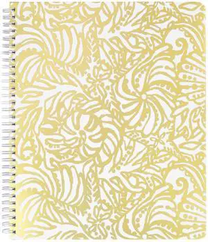 Gold Large Hardcover Spiral Notebook, 11" x 9.5" with 160 College Ruled Pages, Beach Haven Gold Large Hardcover Spiral Notebook, 11" x 9.5" with 160 College Ruled Pages, Beach Haven