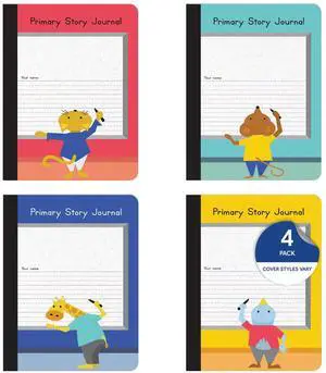 Primary Composition Notebooks, Kids Handwriting & Drawing Story Journal, Pre-K, Grades K-2, 100 Sheets/200 Pages, 9 3/4 x 7 1/2, (63784) (Pack of 4) Primary Composition Notebooks, Kids Handwriting & Drawing Story Journal, Pre-K, Grades K-2, 100 Sheets/200 Pages, 9 3/4 x 7 1/2, (63784) (Pack of 4)