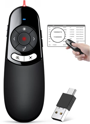 2 in 1 USB Type C Spotlight Presentation Clicker, Advanced Digital Highlighting Magnifier Wireless Presenter for for LED LCD, 2.4GHz PowerPoint Presentation Remote 2 in 1 USB Type C Spotlight Presentation Clicker, Advanced Digital Highlighting Magnifier Wireless Presenter for for LED LCD, 2.4GHz PowerPoint Presentation Remote