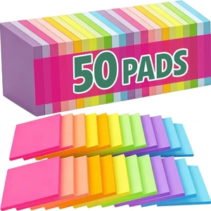 50 Pads Sticky Notes 3x3, Self-Stick Pads Bulk Bright Colors, School Supplies, Office Products, 50 Sheet/Pad 50 Pads Sticky Notes 3x3, Self-Stick Pads Bulk Bright Colors, School Supplies, Office Products, 50 Sheet/Pad