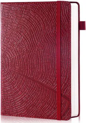 Lined Journal for Men & Women, Tree Growth Ring Hardcover A5 Notebook 256 Pages, 100 GSM Paper, Vegan Leather Bound Journal, Diary, Lay-Flat, Daily Writing & Journaling, Work & Travel, Red Lined Journal for Men & Women, Tree Growth Ring Hardcover A5 Notebook 256 Pages, 100 GSM Paper, Vegan Leather Bound Journal, Diary, Lay-Flat, Daily Writing & Journaling, Work & Travel, Red