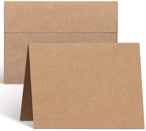 A2 Blank Brown Kraft Cards and Self-Seal Envelopes 100 Pack 4.25" x 5.5" Folded Cardstock Paper and A2 Envelopes for DIY Greeting Cards Wedding Birthday Invitations and All Occasions A2 Blank Brown Kraft Cards and Self-Seal Envelopes 100 Pack 4.25" x 5.5" Folded Cardstock Paper and A2 Envelopes for DIY Greeting Cards Wedding Birthday Invitations and All Occasions