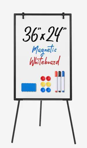 Magnetic Dry Erase Board 36" x 24", White Board with Adjustable Stand, Heavy-Duty Aluminum Frame & Accessory Tray for Office, Classroom, Home & Presentations, Black Magnetic Dry Erase Board 36" x 24", White Board with Adjustable Stand, Heavy-Duty Aluminum Frame & Accessory Tray for Office, Classroom, Home & Presentations, Black