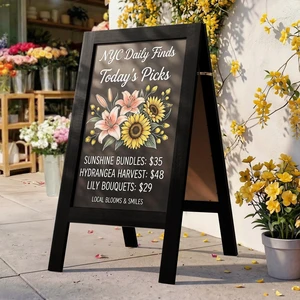 A Frame Chalkboard Signs 40"x20", Large Freestanding Chalk Board Solid Pine Wood, Widened Frame, Large Writing Area, Stable Structure for Outdoor Use, Great for Bar Wedding and School A Frame Chalkboard Signs 40"x20", Large Freestanding Chalk Board Solid Pine Wood, Widened Frame, Large Writing Area, Stable Structure for Outdoor Use, Great for Bar Wedding and School