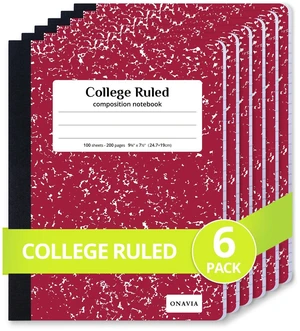 Composition Notebook College Ruled 6 Pack, 200 Pages, Marble Red 100 ct, 9.75 x 7.5 in, Durable Comp Book, School Notebooks, Students, Note Taking, Writing, Teachers Composition Notebook College Ruled 6 Pack, 200 Pages, Marble Red 100 ct, 9.75 x 7.5 in, Durable Comp Book, School Notebooks, Students, Note Taking, Writing, Teachers