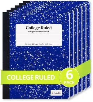 Composition Notebook College Ruled 6 Pack, 200 Pages, Marble Blue 100 ct, 9.75 x 7.5 in, Durable Comp Book, School Notebooks, Students, Note Taking, Writing, Teachers Composition Notebook College Ruled 6 Pack, 200 Pages, Marble Blue 100 ct, 9.75 x 7.5 in, Durable Comp Book, School Notebooks, Students, Note Taking, Writing, Teachers