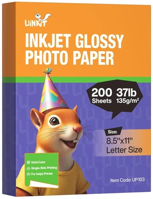37lb Thin Flyer Paper Glossy 8.5x11 Inkjet 100 Sheets Single Side DIY Chip Bag 135gsm Photos Picture for Inkjet Printer with Dye Ink Letter size A4 Brochure (8.5x11x200) 37lb Thin Flyer Paper Glossy 8.5x11 Inkjet 100 Sheets Single Side DIY Chip Bag 135gsm Photos Picture for Inkjet Printer with Dye Ink Letter size A4 Brochure (8.5x11x200)