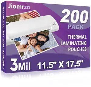 200 Pack Premium Laminating Sheets, 11.5 x 17.5 Inch, 3 Mil Holds 11 x 17 Inch Sheets, Upgraded Clear A3 Thermal Laminating Pouches with Round Corner, for Laminator 200 Pack Premium Laminating Sheets, 11.5 x 17.5 Inch, 3 Mil Holds 11 x 17 Inch Sheets, Upgraded Clear A3 Thermal Laminating Pouches with Round Corner, for Laminator