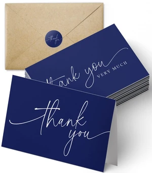 Thank You Cards | Bulk Greeting Cards | 100 Pack (Navy Blue) 4"x6" Navy Blue Professional Looking, For Business, Baby Shower, Wedding, Small Business, Graduation, Bridal Shower, Funeral Thank You Cards | Bulk Greeting Cards | 100 Pack (Navy Blue) 4"x6" Navy Blue Professional Looking, For Business, Baby Shower, Wedding, Small Business, Graduation, Bridal Shower, Funeral
