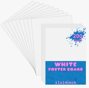 11" x 14" White Poster Board, 200 Sheets Superb Multipurpose Bulk Poster Board for School, Office, and Craft Projects, 256-84-005 11" x 14" White Poster Board, 200 Sheets Superb Multipurpose Bulk Poster Board for School, Office, and Craft Projects, 256-84-005
