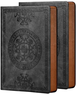 Leather Journal for Men Women Vintage Notebook Diary, A5, 2 Pack Embossed Softcover, 288 Pages, Lay Flat for Writing, Journaling, Work, Travel, Business Gift, Portable A5, 5.7 x 8.3 in Leather Journal for Men Women Vintage Notebook Diary, A5, 2 Pack Embossed Softcover, 288 Pages, Lay Flat for Writing, Journaling, Work, Travel, Business Gift, Portable A5, 5.7 x 8.3 in