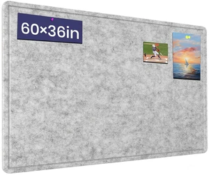 Large Bulletin Board 60" x 36" Felt Cork Board,Decor Pin Board, Silver Gray Cork Board Alternative for Wall, Foldable Self-Adhesive Vision Board Prayer Board with Pushpins for Home Office Classroom Large Bulletin Board 60" x 36" Felt Cork Board,Decor Pin Board, Silver Gray Cork Board Alternative for Wall, Foldable Self-Adhesive Vision Board Prayer Board with Pushpins for Home Office Classroom