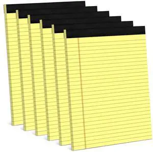6 Pack Note Pads 8.5x11, Wide Ruled, Lined Writing Pads Yellow Legal Pads Letter Size 8.5 x 11 Notebook for Work Micro Perforated Legal Notepads Yellow Lined Paper Pads 27 Lines, 30 Sheets/Pad 6 Pack Note Pads 8.5x11, Wide Ruled, Lined Writing Pads Yellow Legal Pads Letter Size 8.5 x 11 Notebook for Work Micro Perforated Legal Notepads Yellow Lined Paper Pads 27 Lines, 30 Sheets/Pad