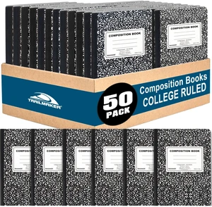 (50 Pack) Bulk Composition Notebooks, College Ruled Marble Cover, 200 Pages (100 Sheets), 9.75 x 7.5, Bulk School Supplies for Classroom, Office & School Donations (50 Pack) Bulk Composition Notebooks, College Ruled Marble Cover, 200 Pages (100 Sheets), 9.75 x 7.5, Bulk School Supplies for Classroom, Office & School Donations