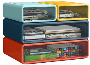 Desk Organizer with Drawers, Stackable Storage Drawers with Compartments Desktop Organization for Office Supplies, Makeup, Pencils, Tape, Erasers, Paperclips, Chargers (2S2M) Desk Organizer with Drawers, Stackable Storage Drawers with Compartments Desktop Organization for Office Supplies, Makeup, Pencils, Tape, Erasers, Paperclips, Chargers (2S2M)