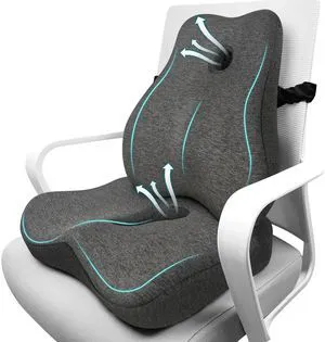 Lumbar Support Pillow & Seat Cushion for Office Chair, Memory Foam Office Chair Cushion for Tailbone Pain Relief and Lower Back Support, Ergonomic Desk Chair Cushion for Gaming, Wheelchair,Home Lumbar Support Pillow & Seat Cushion for Office Chair, Memory Foam Office Chair Cushion for Tailbone Pain Relief and Lower Back Support, Ergonomic Desk Chair Cushion for Gaming, Wheelchair,Home