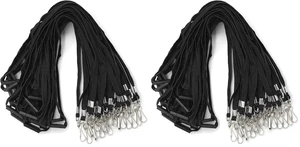 Lanyards Safety Black Lanyards Neck Flat Premium Breakaway Badge Lanyard with J-Hook for ID Nametag Badge Holder (Black, 50 PCS) (Pack of 2) Lanyards Safety Black Lanyards Neck Flat Premium Breakaway Badge Lanyard with J-Hook for ID Nametag Badge Holder (Black, 50 PCS) (Pack of 2)
