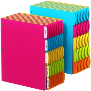 3 Ring Binder Dividers with Tabs, 100PCS/20 Set Plastic Dividers, 5 Tab for 3 Ring Binder, 3 Hole Punch Color Pages, File Dividers with Tabs,Tabbed Index Dividers 3 Ring Binder Dividers with Tabs, 100PCS/20 Set Plastic Dividers, 5 Tab for 3 Ring Binder, 3 Hole Punch Color Pages, File Dividers with Tabs,Tabbed Index Dividers
