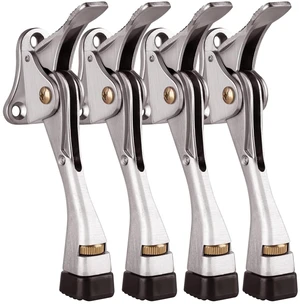 Door Stoppers, 4 Inch Kickdown Door Stop for Bottom of Door, 4 Pack Adjustable Height Door Stops with Rubber, Satin Nickel Door Holder for Heavy Duty and Usual Home, Kickdown Doorstopper Door Stoppers, 4 Inch Kickdown Door Stop for Bottom of Door, 4 Pack Adjustable Height Door Stops with Rubber, Satin Nickel Door Holder for Heavy Duty and Usual Home, Kickdown Doorstopper