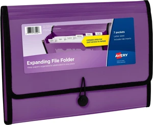 Expanding File Folder Organizer, 7-Pocket Accordion File Organizer, Plum, Holds 425 Letter/A4-Size Sheets (73552) (Pack of 8) Expanding File Folder Organizer, 7-Pocket Accordion File Organizer, Plum, Holds 425 Letter/A4-Size Sheets (73552) (Pack of 8)