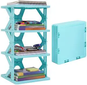 4 Tier Foldable Locker Organizer Shelf School Storage,Blue 4 Tier Foldable Locker Organizer Shelf School Storage,Blue