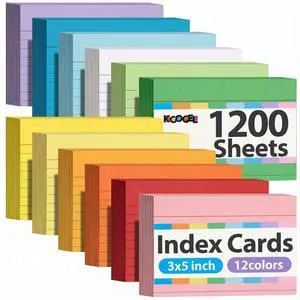 1200PCS Index Cards 3x5, Colored Ruled Flash Cards Bulk, 12 Colors Heavy Notecards Memo Scratch Pad for Teacher Students, Classroom Note Taking Office College Supplies, Back to School 1200PCS Index Cards 3x5, Colored Ruled Flash Cards Bulk, 12 Colors Heavy Notecards Memo Scratch Pad for Teacher Students, Classroom Note Taking Office College Supplies, Back to School