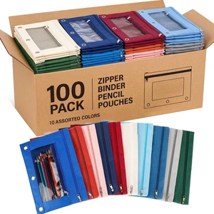 100 Pcs Classroom Binder Pencil Pouches, Vibrant Color, 2 Zipper 3 Ring Binder Zipper Pencil Pouches, Mesh Layer Pencil Bags Bulk, Pencils Pouches for Students, Back to School Pen Bags 100 Pcs Classroom Binder Pencil Pouches, Vibrant Color, 2 Zipper 3 Ring Binder Zipper Pencil Pouches, Mesh Layer Pencil Bags Bulk, Pencils Pouches for Students, Back to School Pen Bags