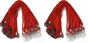 Lanyards Safety Red Lanyards Neck Flat Premium Breakaway Badge Lanyard with J-Hook for ID Nametag Badge Holder (Red, 50 PCS) (Pack of 2) Lanyards Safety Red Lanyards Neck Flat Premium Breakaway Badge Lanyard with J-Hook for ID Nametag Badge Holder (Red, 50 PCS) (Pack of 2)