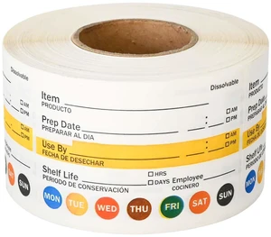 L Liked 500 Dissolvable Food Labels 2"x3" for Food Rotation Suitable for kitchens, restaurants, food trucks, delis, grocery and fast food L Liked 500 Dissolvable Food Labels 2"x3" for Food Rotation Suitable for kitchens, restaurants, food trucks, delis, grocery and fast food