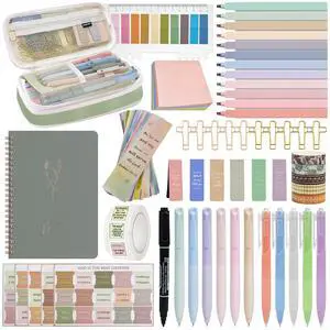 96-Piece Bible Study Supplies, Journaling Kit for Women, Green Bible journaling supplies with highlighters, gel pens, tabs, journal, bookmarks, stickers, washi tape, clips and pencil case 96-Piece Bible Study Supplies, Journaling Kit for Women, Green Bible journaling supplies with highlighters, gel pens, tabs, journal, bookmarks, stickers, washi tape, clips and pencil case