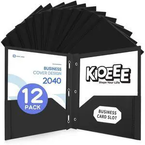 Plastic Folders with Pockets and Prongs (Black,12 Pack),Fit Letter Size Paper,Business Card Slot,2-Pocket Folder for School Office or Home,Durable Acid-Free Poly,Back to School Supplies Bulk Plastic Folders with Pockets and Prongs (Black,12 Pack),Fit Letter Size Paper,Business Card Slot,2-Pocket Folder for School Office or Home,Durable Acid-Free Poly,Back to School Supplies Bulk