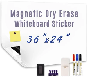 Magnetic Dry Erase Board Paper 36" x 24" Adhesive Backing White Board Sticker for Wall Peel and Stick Whiteboard Contact Paper for Office Home Include Starter Kit Magnetic Dry Erase Board Paper 36" x 24" Adhesive Backing White Board Sticker for Wall Peel and Stick Whiteboard Contact Paper for Office Home Include Starter Kit