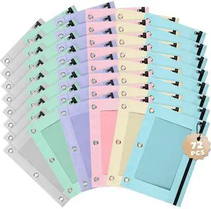 Pencil Pouch for 3 Ring Binder 72 Pack, Pastel Binder Pen Bags Bulk with Zipper, Aesthetic 3 Holes Pencil Holder Organizer for Boy Girl Kids School Student, Reinforced Grommets & Clear Window Pencil Pouch for 3 Ring Binder 72 Pack, Pastel Binder Pen Bags Bulk with Zipper, Aesthetic 3 Holes Pencil Holder Organizer for Boy Girl Kids School Student, Reinforced Grommets & Clear Window