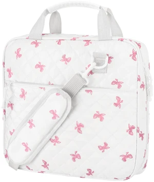 Zipper Binder Folder Keeper with Strap 2", 3 Ring, White, Pink Bow Coquette Bowknot Multi-pocket Zipper Bag, Fabric 13" Laptop 5-tab Expanding File Folder, Women Men, Office Middle High School Zipper Binder Folder Keeper with Strap 2", 3 Ring, White, Pink Bow Coquette Bowknot Multi-pocket Zipper Bag, Fabric 13" Laptop 5-tab Expanding File Folder, Women Men, Office Middle High School