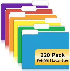 Colored File Folders, 220 Pack 1/3 Cut Tab File Folder, 6 Colors Colored Manila Folder With Tabs for Filing and Organization, Letter Size, 1/3 Cut Tab, Sturdy with Tabs for Office Classroom Colored File Folders, 220 Pack 1/3 Cut Tab File Folder, 6 Colors Colored Manila Folder With Tabs for Filing and Organization, Letter Size, 1/3 Cut Tab, Sturdy with Tabs for Office Classroom