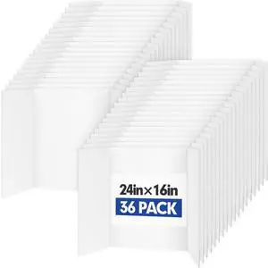 Trifold Poster Board,36 Pack 24" x 16" White Corrugated Poster Boards Display Board,Perfect for School Projects, Science Fairs, Event Displays, and Business Presentations Trifold Poster Board,36 Pack 24" x 16" White Corrugated Poster Boards Display Board,Perfect for School Projects, Science Fairs, Event Displays, and Business Presentations
