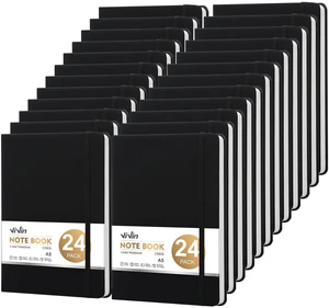 24 Pack A5 Hardcover Lined Notebook,192 pg College Ruled 5.5x8.3 Bulk notebooks for work,office & professional use,Waterproof faux leather,lay-flat elastic closure 24 Pack A5 Hardcover Lined Notebook,192 pg College Ruled 5.5x8.3 Bulk notebooks for work,office & professional use,Waterproof faux leather,lay-flat elastic closure