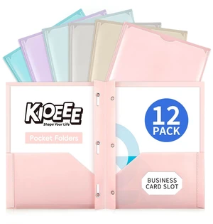 12 Pack Folders with Clear Front Pockets and 3 Prongs,Heavy Duty Plastic Pocket Folders with Business Card Slot,Fit Letter Size Paper,Assorted Color for Home,School and Office (12 Pack) 12 Pack Folders with Clear Front Pockets and 3 Prongs,Heavy Duty Plastic Pocket Folders with Business Card Slot,Fit Letter Size Paper,Assorted Color for Home,School and Office (12 Pack)