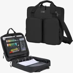 Zipper Binder 3 Inch 3 Ring with Shoulder Strap Multi-Pocket,Tough Binder Bag with Laptop organizer for School Travel,Fit 13" MacBook & Tablet,700 Sheets Capacity,Water Resistant,Black Zipper Binder 3 Inch 3 Ring with Shoulder Strap Multi-Pocket,Tough Binder Bag with Laptop organizer for School Travel,Fit 13" MacBook & Tablet,700 Sheets Capacity,Water Resistant,Black