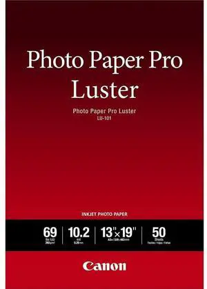 LU-101 13X19(50) Luster Photo Paper, 13" x 19" (50 Sheets) Large format photo printing with luster finish, 255 gsm weight and 13x19 inch sheets LU-101 13X19(50) Luster Photo Paper, 13" x 19" (50 Sheets) Large format photo printing with luster finish, 255 gsm weight and 13x19 inch sheets