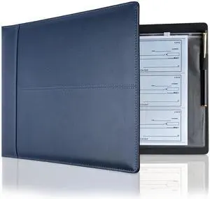 Professional 7 Ring Checkbook Binder for Business Checks, Check Book Cover Blue Premium PU Leather Organizer for 3-On-A-Page Checks, Fits 9x13 Inch Sheet, 600 Check Capacity, with Zipper Pouch Professional 7 Ring Checkbook Binder for Business Checks, Check Book Cover Blue Premium PU Leather Organizer for 3-On-A-Page Checks, Fits 9x13 Inch Sheet, 600 Check Capacity, with Zipper Pouch