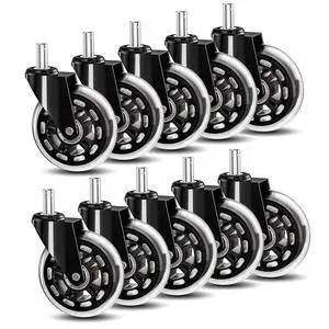 Office Chair Caster Wheels Replacement 3 Inch Roller Blade, 10 Packs Heavy Duty Quiet No Scratch Rubber Gaming Chair Wheel for Hardwood Floor Carpet, 11mm Universal Fit/Not Fit 1KEA Office Chair Caster Wheels Replacement 3 Inch Roller Blade, 10 Packs Heavy Duty Quiet No Scratch Rubber Gaming Chair Wheel for Hardwood Floor Carpet, 11mm Universal Fit/Not Fit 1KEA