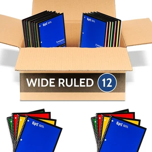 Spiral Notebook | 3 Subject - Wide Ruled - 120 Sheets, Durable Spiral Binding | 10.5 x 8 in | Classroom Supplies | School, Office, Note Taking, Journaling - 12 Pack Spiral Notebook | 3 Subject - Wide Ruled - 120 Sheets, Durable Spiral Binding | 10.5 x 8 in | Classroom Supplies | School, Office, Note Taking, Journaling - 12 Pack