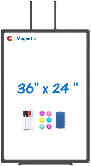 Black Magnetic Dry Erase Board for Door 36 x 24 in No-Drill Adjustable Long Arm Hook Mount, Portable Hanging Whiteboard For Home, Dorm, Office, Cubicle And Small Spaces Black Magnetic Dry Erase Board for Door 36 x 24 in No-Drill Adjustable Long Arm Hook Mount, Portable Hanging Whiteboard For Home, Dorm, Office, Cubicle And Small Spaces