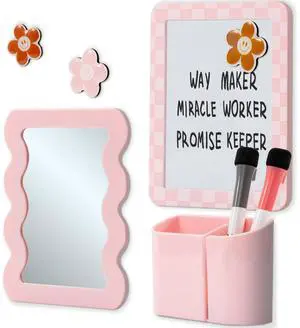 Stylish Locker Accessories Kit for Girls with Mirror, Whiteboard & Magnets Includes Pen Holder, Cute Flower Magnets & Marker Set - All-in-one School Locker Decor & Organizer to Brighten Your Day Stylish Locker Accessories Kit for Girls with Mirror, Whiteboard & Magnets Includes Pen Holder, Cute Flower Magnets & Marker Set - All-in-one School Locker Decor & Organizer to Brighten Your Day