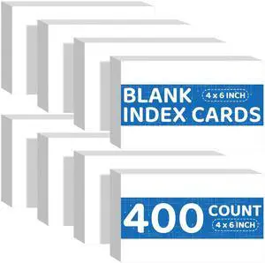 Index Cards 4x6 Blank, 400 PCS Note Cards 4x6 Bulk Blank Index Cards White Heavy Flashcards 4 x 6 Note Cards Unlined for Studying/Notes Taking, Blank Flash Cards, 8 Pack of 50 Sheets Index Cards 4x6 Blank, 400 PCS Note Cards 4x6 Bulk Blank Index Cards White Heavy Flashcards 4 x 6 Note Cards Unlined for Studying/Notes Taking, Blank Flash Cards, 8 Pack of 50 Sheets
