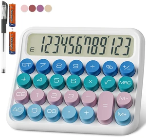Battery Desk Calculator - 12 Digit Extra Large 5-Inch LCD Display, Big Buttons Easy to Press, 15Tilt Screen for Kids (Colourful) Battery Desk Calculator - 12 Digit Extra Large 5-Inch LCD Display, Big Buttons Easy to Press, 15Tilt Screen for Kids (Colourful)